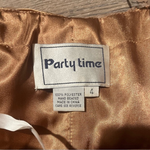 Party time gorgeous brown and teal gown size 4 or small elegant belle - Picture 2 of 2